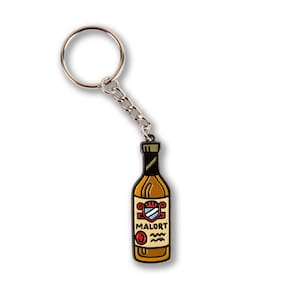 Malort Enamel Keychain with Silver Keyring - Malort Gift, Chicago Gift, Chicago Keychain, Malort Keychain - Designed in our Chicago Studio