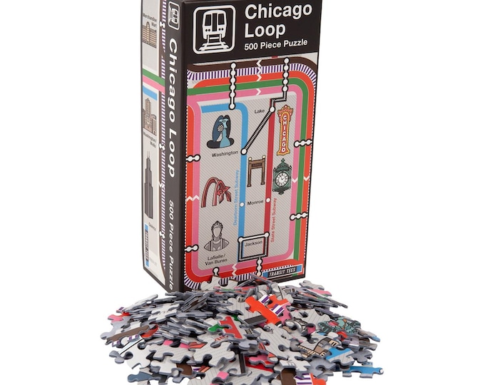 Chicago Loop 500 Piece Puzzle - Chicago Puzzle, Chicago Loop Puzzle, 500 Piece Puzzle, Chicago Gift, - Designed in our Chicago Studio