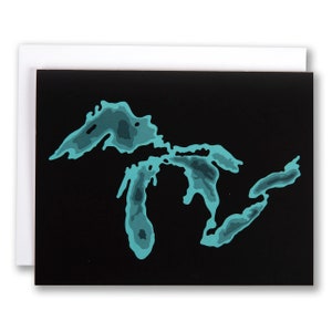 Great Lakes - Greeting Card - Great Lakes Card, Great Lakes Gift, Midwest Card, Michigan Greeting Card, - Designed in our Chicago Studio