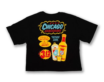 Chicago Handshake Sign Painting Crop Top - Women's - Chicago Handshake Tee, Old Style Tee, Malört Tee - Designed & Screen Printed in Chicago