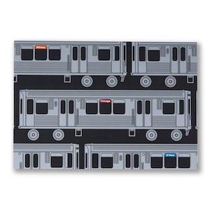 Metallic El Train Postcard - Foil Postcard, CTA Postcard, Chicago Train Postcard, El Train Postcard,-Designed in our Chicago Creative Studio