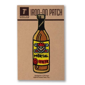 Mortal Bottle Patch - Chicago Patch, Malört Inspired Patch, Chicago Handshake, Bartender Gift, Malört Inspired Gift, - Designed in Chicago