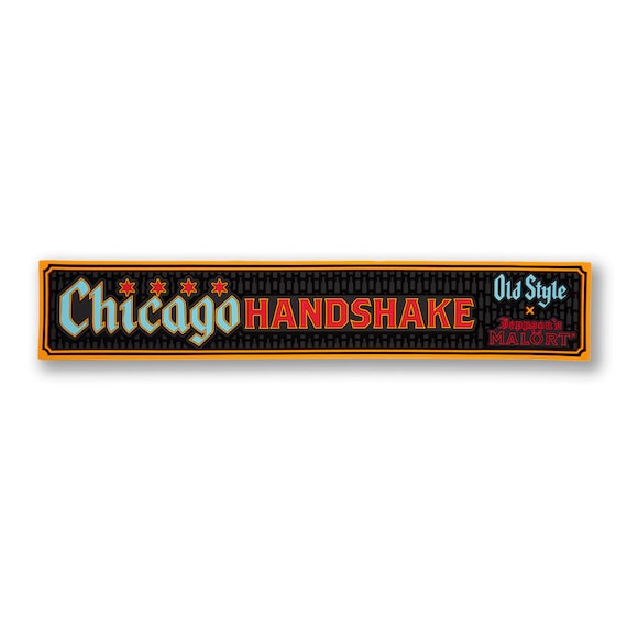 Chicago Handshake Bar Mat - Old Style Bar Mat, Malört Bar Mat