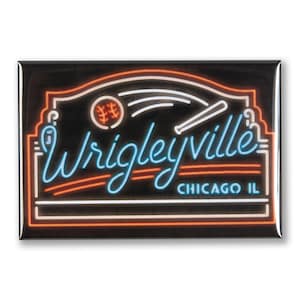 Neon Wrigleyville 3&quot; x 2&quot; Magnet- Chicago Wrigleyville, Chicago Magnet, Wrigleyville Magnet, - Designed & Produced in our Chicago Studio