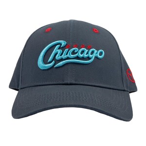 Chicago Vintage Script Baseball Hat - Navy - Chicago Hat, Chicago Baseball Hat, Chicago Gift - Designed & Produced in our Wicker Park Studio