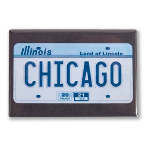 Illinois License Plate 3&quot; x 2&quot; Magnet - Chicago Magnet, Chicago Vintage Magnet, Chicago Gift, - Designed & Produced in our Chicago Studio