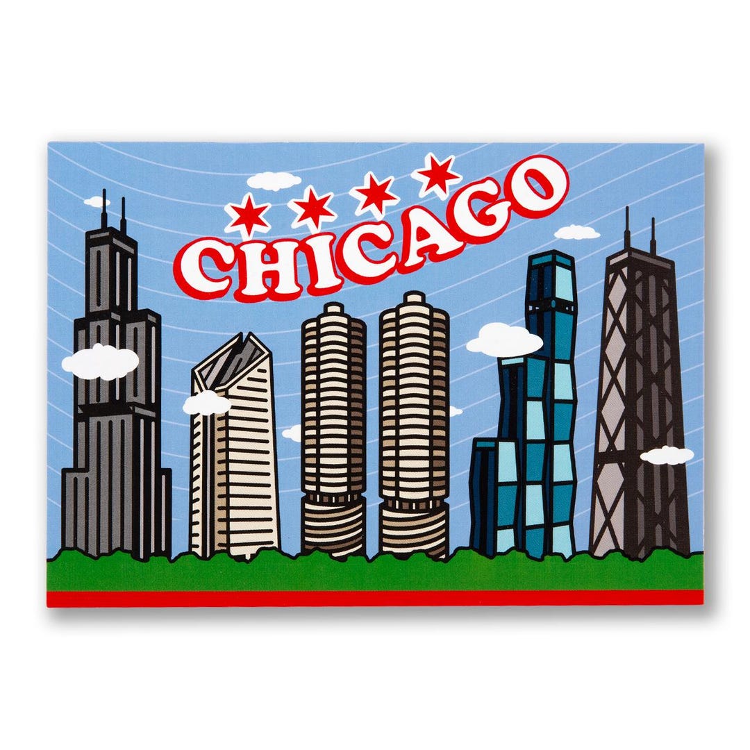 Chicago Skyline Postcard - Chicago Postcard, Homesick Chicago Postcard ...