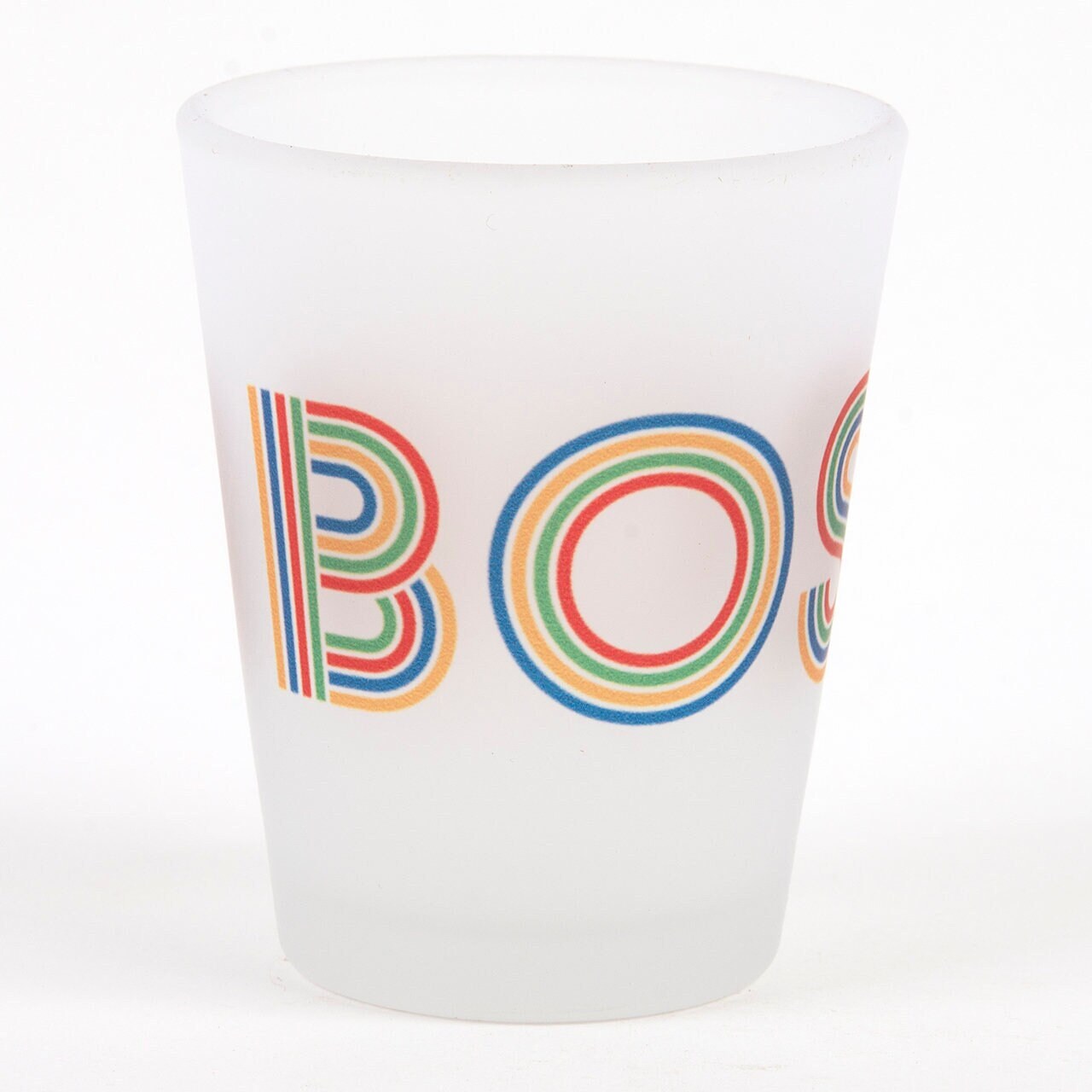 Boston Transit Frosted Shot Glass -2 oz Shot Glass, Boston Shot Glass, Boston Gift, Boston Train Shot Glass, -Designed in our Chicago Studio