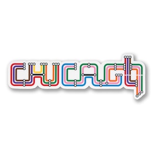 Transit Type Chicago Sticker - Chicago El Train Sticker, Chicago Sticker, CTA Sticker, Chicago Gift -Designed in our Chicago Creative Studio
