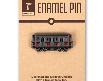 Boston "T" Line Enamel Pin - Red Line - Boston Pin, Boston Enamel pin, Boston Train Pin, Boston T,  - Designed in our Creative Studio