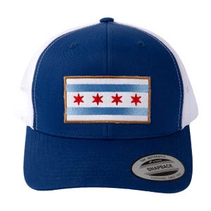 Chicago Flag Trucker Hat - Royal/White - Chicago Hat, Chicago Flag Hat, Chicago Gift, Chicago Trucker Hat, - Designed in our Chicago studio