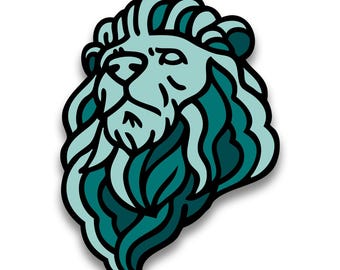 Institute Lion Sticker - Chicago Sticker, Chicago Sculptures, Art Sticker, Lion Sticker, Art Institute Lion,  -Designed in Chicago