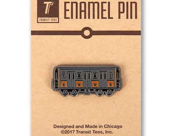 Boston "T" Line Enamel Pin - Orange Line - Boston Pin, Boston Enamel pin, Boston Train Pin, Boston T,  - Designed in our Creative Studio