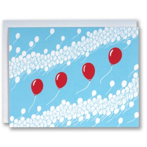 Chicago Flag Birthday Balloons Greeting Card - Designed in our Wicker Park, Chicago Studio