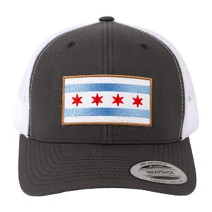 Chicago Flag Trucker Hat - Charcoal/White - Chicago Hat, Chicago Flag Hat, Chicago Gift, Chicago Trucker Hat, Designed in our Chicago studio