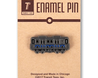 Boston "T" Line Enamel Pin - Blue Line - Boston Pin, Boston Enamel pin, Boston Train Pin, Boston T,  - Designed in our Creative Studio