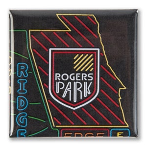 Rogers Park Neighborhood Magnet - 1.5&quot; Fridge Magnet - Loyola University, Rogers Park Magnet, - Designed & Produced in our Chicago Studio