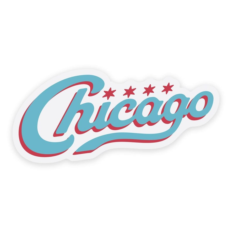 Chicago Vintage Script Sticker - Clear Background - Chicago Sticker ...