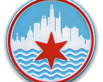 Chicagoan PVC Magnet - Chicago Magnet, Chicago Decor, Chicago Souvenir, Chicago Gift, Chicago Skyline Magnet, - Designed in Chicago