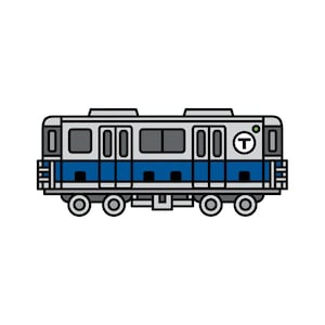 Boston &quot;T&quot; Line Stickers - Blue Line - Boston Sticker, Boston Sticker, Boston Train Sticker, Boston T,  - Designed in our Creative Studio