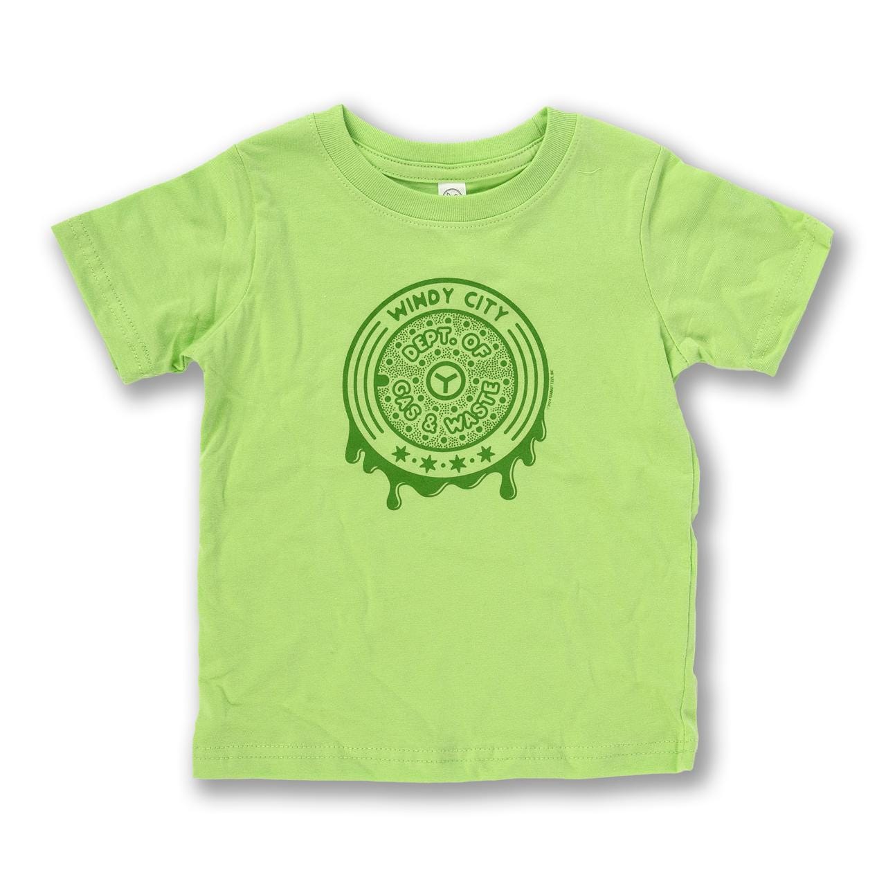 Camiseta de gas y residuos - Lima - Niño pequeño - Regalos divertidos para niños - Recuerdos únicos de Chicago - Serigrafía a mano en nuestro estudio de Chicago