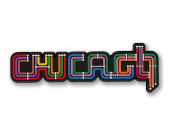 Transit Type PVC Magnet - Chicago Magnet, Chicago Souvenir, Chicago Gift, Chicago Loop, CTA Gift, L Train Magnet, -Designed in Chicago