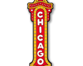 Chicago Theatre PVC Magnet - Chicago Magnet, Chicago Decor, Chicago Souvenir, Chicago Gift, Chicago Theatre Sign, - Designed in Chicago