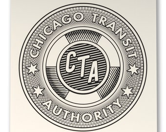 CTA Token Screen Print Poster 12" x 12" Giclée Print - Chicago decor - Locally Designed in Chicago