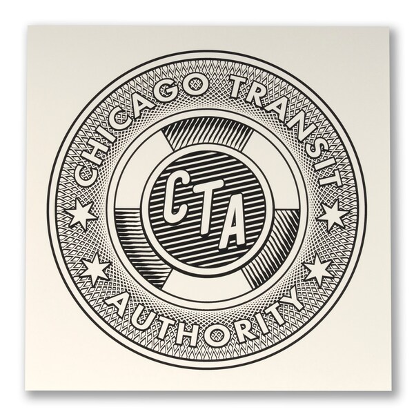 CTA Token Screen Print Poster 12" x 12" Giclée Print - Chicago decor - Locally Designed in Chicago