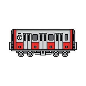 Boston &quot;T&quot; Line Stickers - Red Line - Boston Sticker, Boston Sticker, Boston Train Sticker, Boston T,  - Designed in our Creative Studio