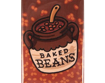 Baked Beans 3" x 2" Magnet - Boston Baked Beans Magnet, Boston Magnet, Boston Gift, Funny Magnet, Bean Gift,-Designed in our Creative Studio