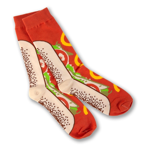 Chicago Style Hot Dog Dress Socks - Chicago Socks, Hot Dog Socks, No Ketchup, Foodie Socks, Foodie Gift - Designed in our Wicker Park Studio