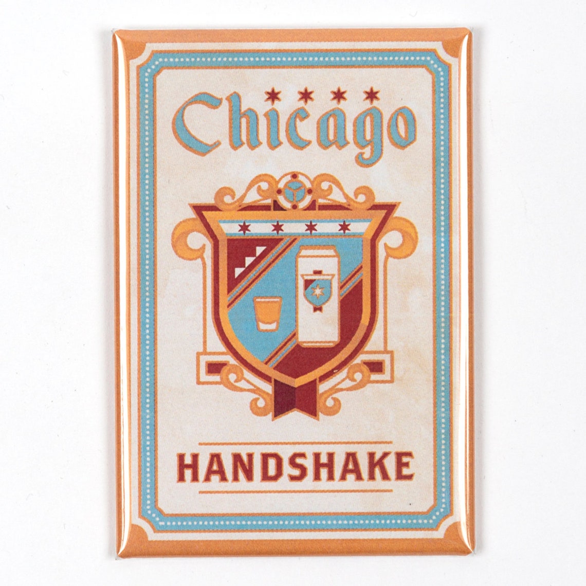 Chicago Handshake 3 X 2 Fridge Chicago Etsy