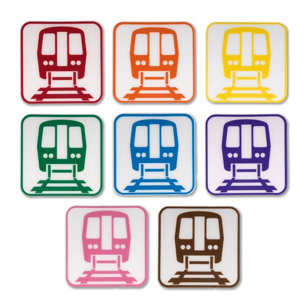 Chicago 'L' Icon Stickers - 8 Pack - Chicago El Train Stickers, Chicago Stickers, Chicago Gift - Locally Designed in Chicago