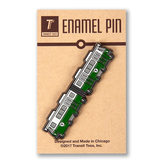 Boston "T" Line Enamel Pin - Green Line - Boston Pin, Boston Enamel pin, Boston Train Pin, Boston T,  - Designed in our Creative Studio