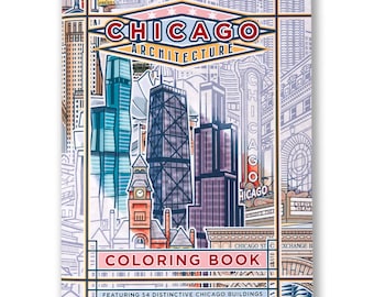 Chicago Architecture Coloring Book - Chicago Coloring Book, Coloring Book, Chicago Gift, Adult Coloring Book, - Designed in Chicago