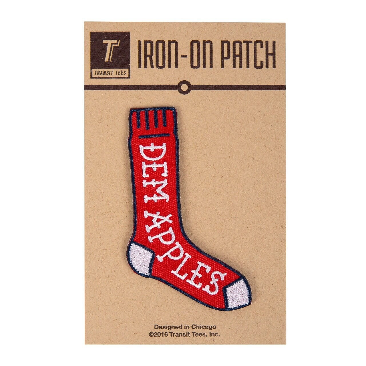 Dem Apples Sock Patch - Boston Patch, Boston Baseball Patch, Boston Gift, Boston Iron On, Boston Baseball, - Designed in our Creative Studio
