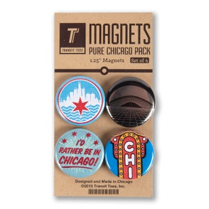 Pure Chicago Magnet Pack - Chicago Gift, Chicago Magnet, Cute Chicago Gift, Chicago Housewarming, -Designed & Produced in our Chicago Studio