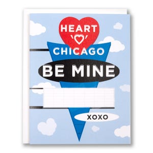 Heart of Chicago Sign Your Name Card - Great Personalized Gift - Chicago Tourist Souvenirs - Designed in our Wicker Park, Chicago Studio