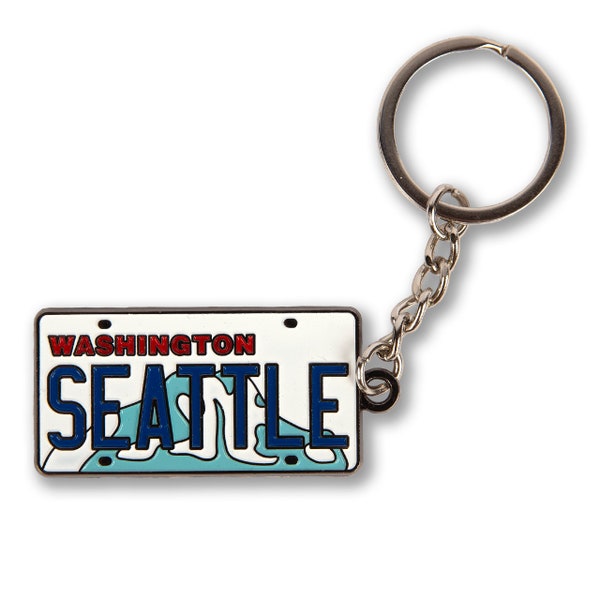 Seattle Washington License Plate Keychain - Seattle Keychain, Seattle Gift, WA License Plate keychain, - Designed in our Creative Studio