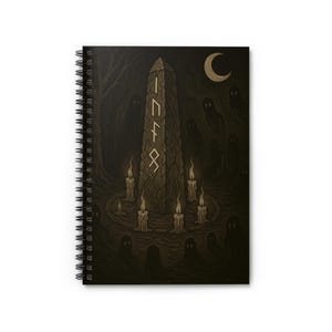 Mystical Spiral Notebook - Ruled Line, Perfect for Journaling, Sketching, Planning, Gift for Writers, Halloween Decor, Ancient Grimoire