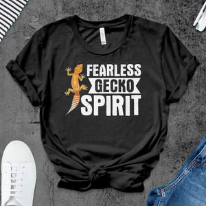 Fearless Gecko Spirit T-Shirt, Reptile Lover Gift, Animal T Shirt, Gecko Owner Shirt, Pet Gecko Tee, Unique Gecko Design, Lizard Graphic