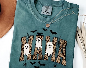 Camiseta Comfort Colors® de Halloween para mamá, camiseta espeluznante para mamá, camiseta retro de Halloween para madre, regalo de camiseta de Halloween para mamá, camiseta de temporada espeluznante