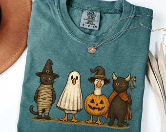 Spooky Goose Comfort Colors® Shirt, Halloween Tee, Funny Goose Costume, Fall Shirt, Spooky Season shirt, Spooky Goosey Halloween Shirt