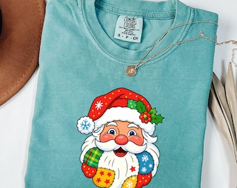 Vintage Santa Tee Comfort Colors , Retro Santa Claus Comfort Colors Shirt, Cute Santa Claus Xmas Tee, Comfort Colors Christmas Shirt Xmas