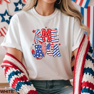 Retro America Shirt, American Flag, 4th Of July Shirt, Fourth Of July, Patriotic USA Gift, Women&#39;s Graphic Tee, Comfort Colors, USA Shirt