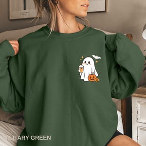 Little Ghost Ice Coffee Shirt, Ghost Sweatshirt, Halloween Tee, Cute Ghost Shirt, Little Ghost Ice Coffee Sweatshirt, Halloween sweatshirt