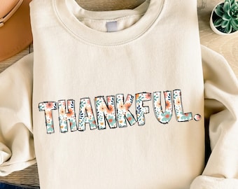 Dankbaar sweatshirt, Thanksgiving-sweater, schattig herfstsweater, herfsthoodie, religieus cadeau-idee, retro herfstseizoen, herfstsweatshirt