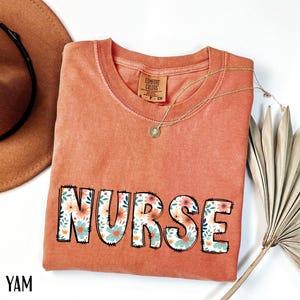 Nurse Comfort Colors® Floral Shirt, Toile Nurse Shirt, RN Shirt, Nurse Graduation Gift, Nurse Week Shirt, Nurse Appreciation, Gift For Nurse