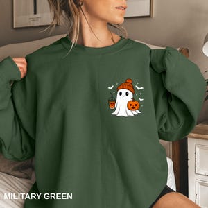 Little Ghost Ice Coffee Shirt, Ghost Sweatshirt, Halloween Tee, Cute Ghost Shirt, Little Ghost Ice Coffee Sweatshirt, Halloween sweatshirt